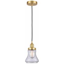 Bellmont 6" Satin Gold Mini Pendant w/ Clear Shade