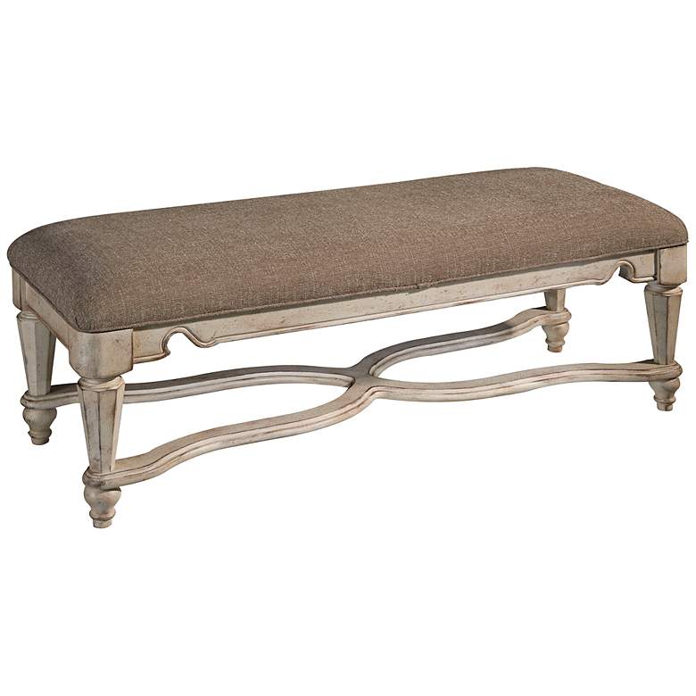 Image 1 Belmar II Antiqued Linen Upholstered Bench