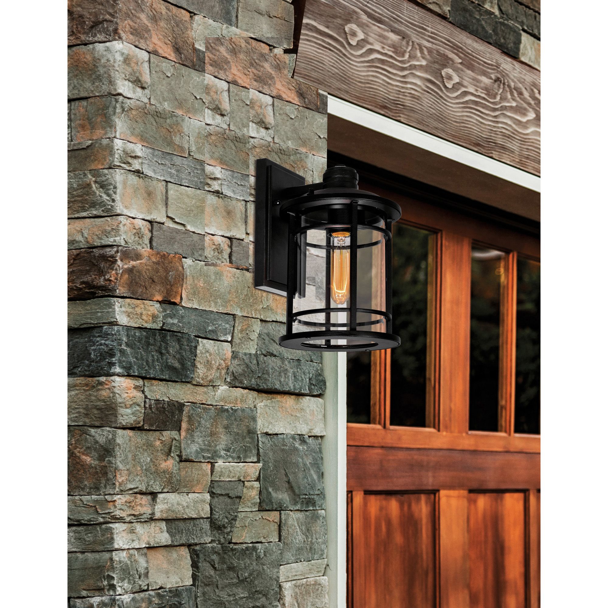 Image 7 Belmont 1 Light Black Outdoor Wall Lantern more views