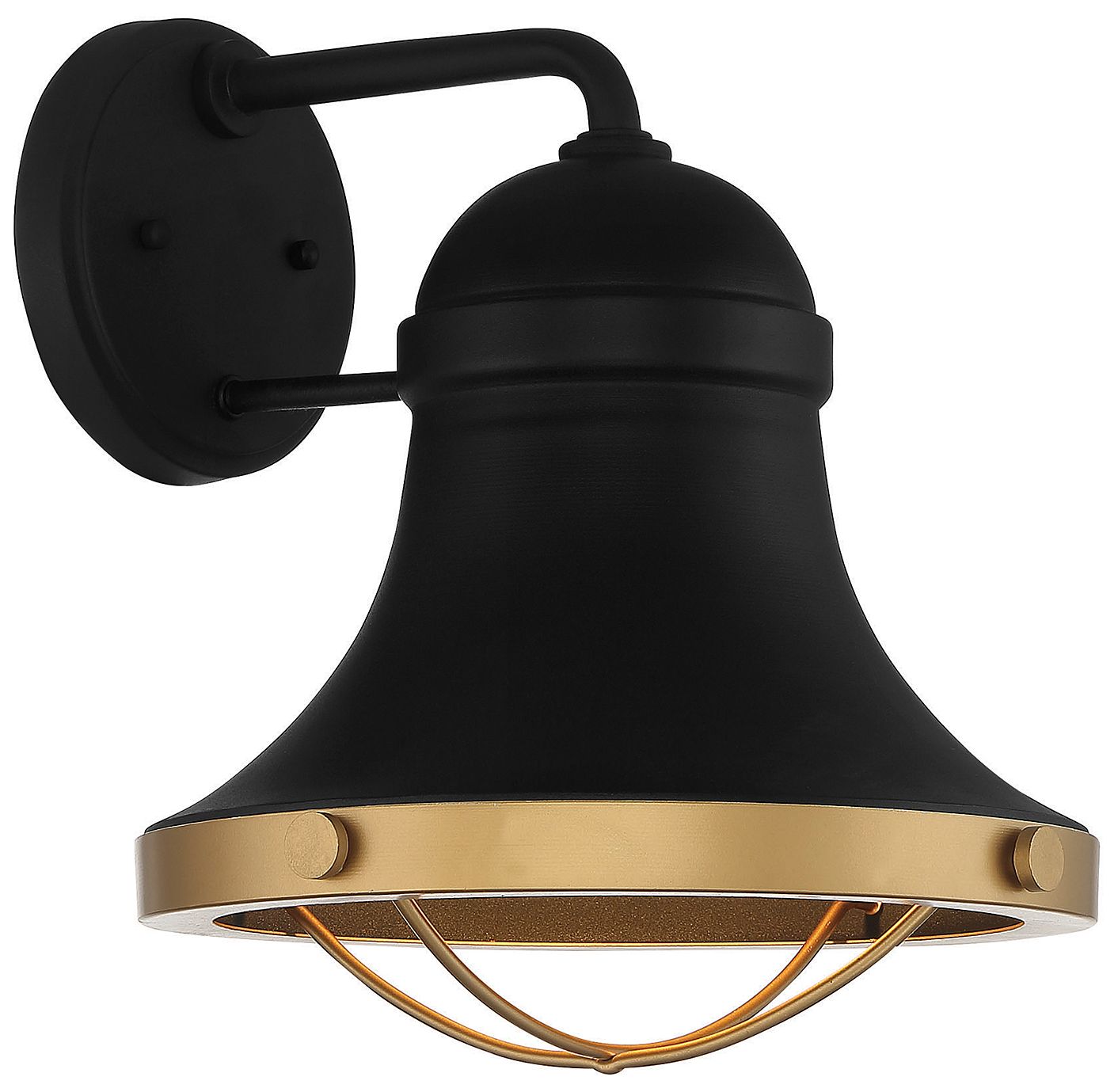 Image 4 Belmont 1-Lt Dark Sky Wall Lantern Textured Black with Warm Brass Accents more views