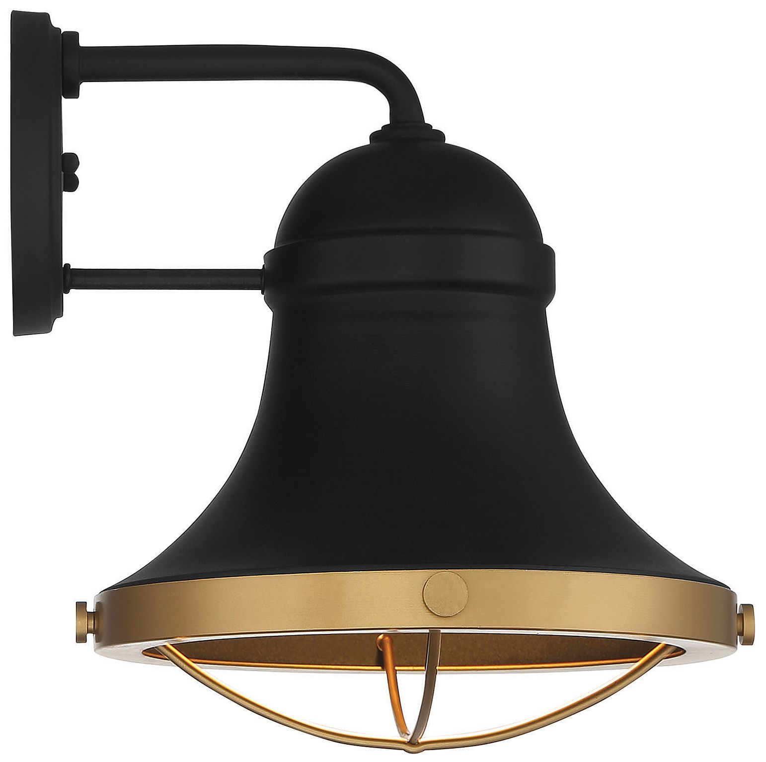 Image 5 Belmont 1-Lt Dark Sky Wall Lantern Textured Black with Warm Brass Accents more views