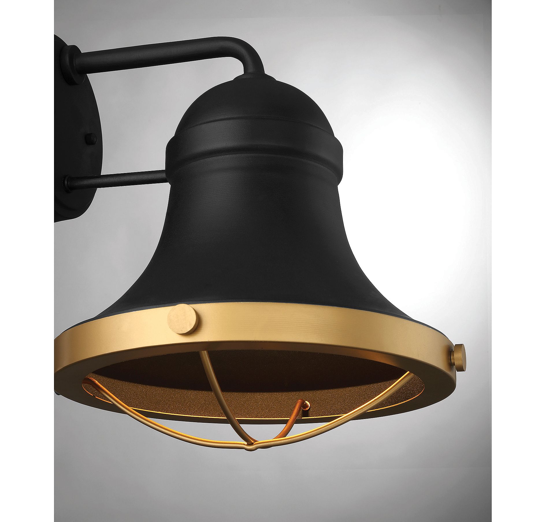 Image 6 Belmont 1-Lt Dark Sky Wall Lantern Textured Black with Warm Brass Accents more views