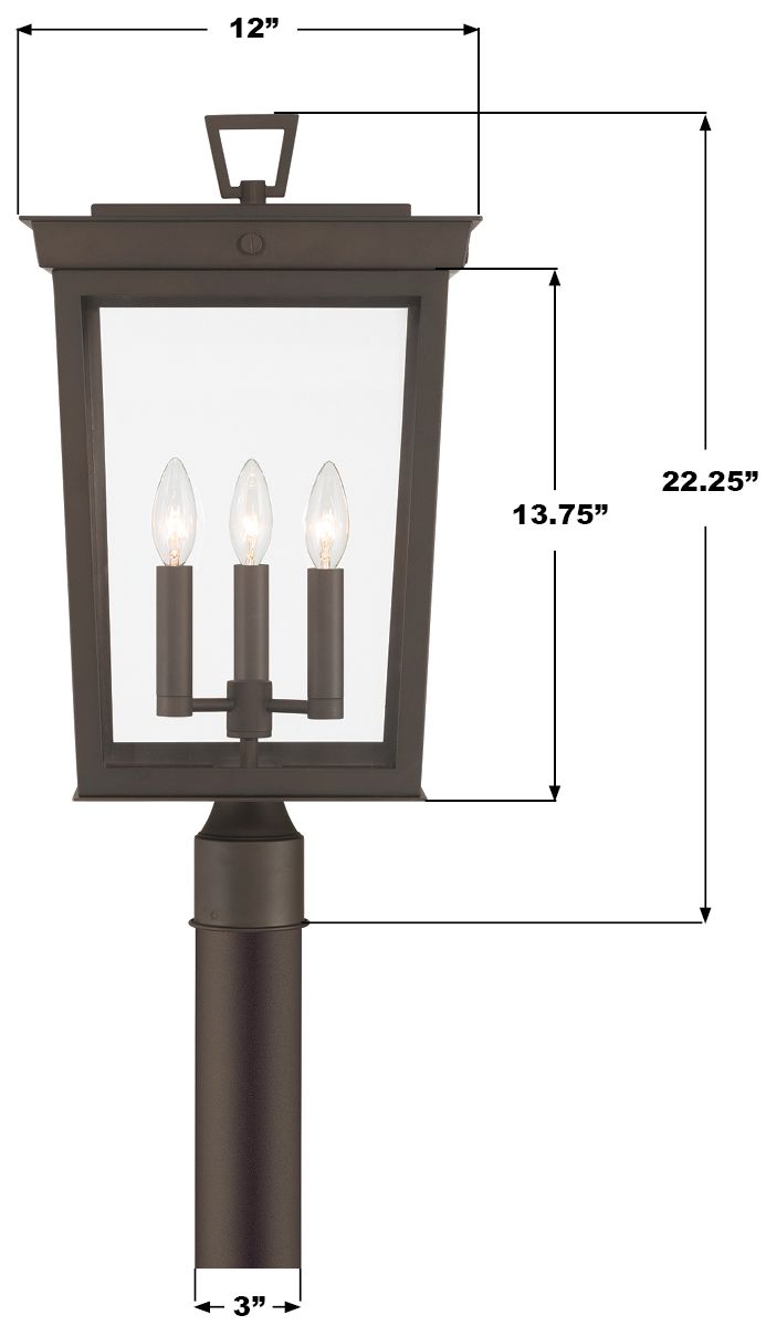 Image 7 Belmont 12'' Twilight Bronze Outdoor Post more views