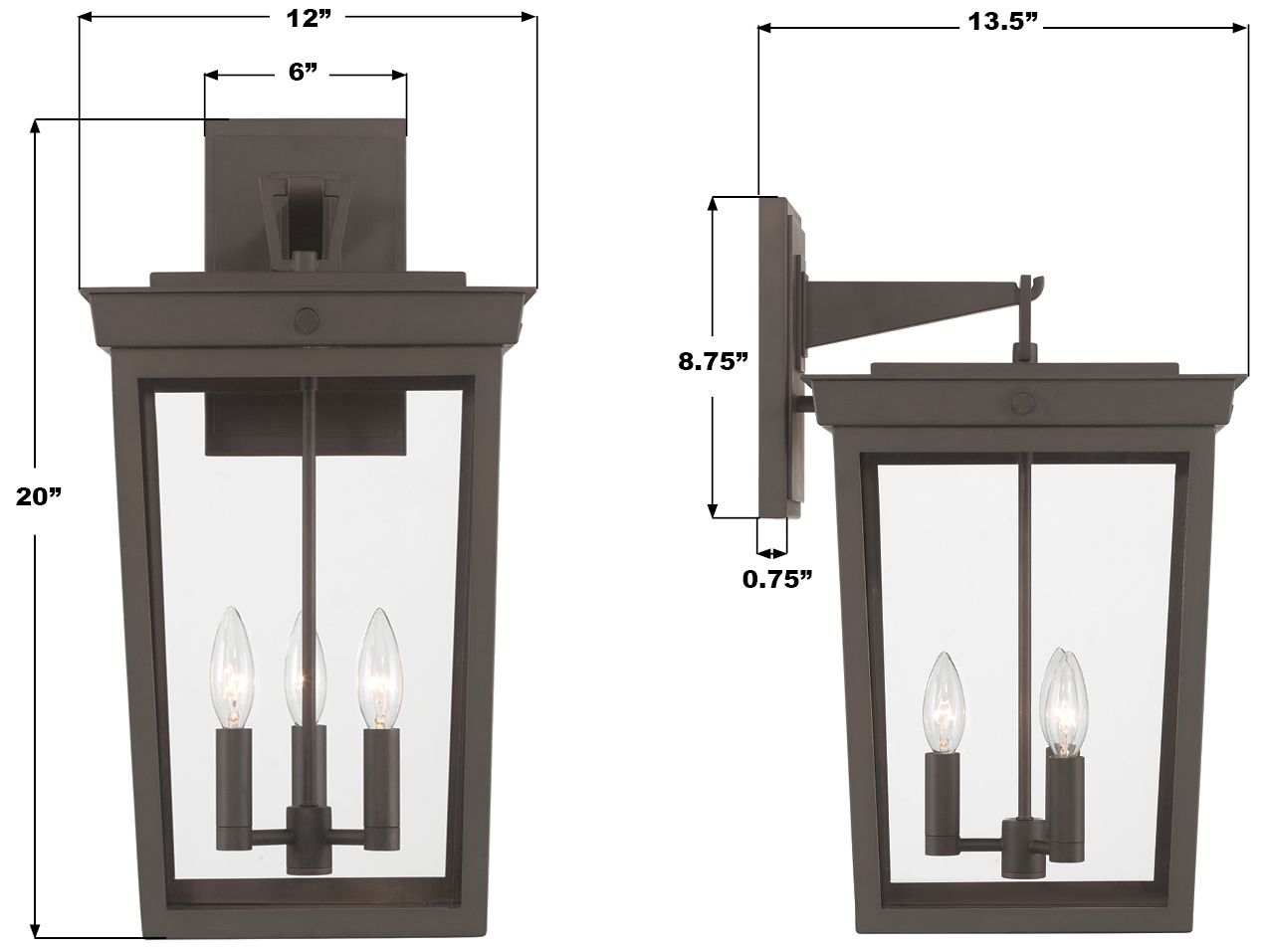 Image 7 Belmont 12'' Twilight Bronze Outdoor Sconce more views