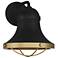 Belmont 13" High Textured Black and Brass Outdoor Wall Light