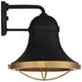 5_Belmont 13" High Textured Black and Brass Outdoor Wall Light more views