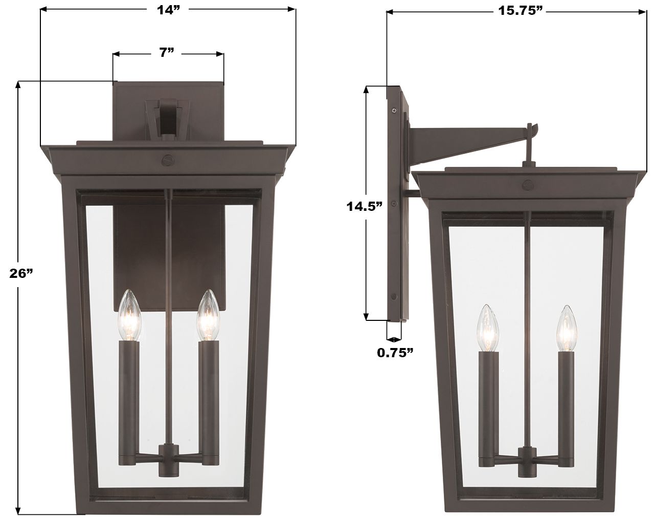 Image 7 Belmont 14'' Twilight Bronze Outdoor Sconce more views