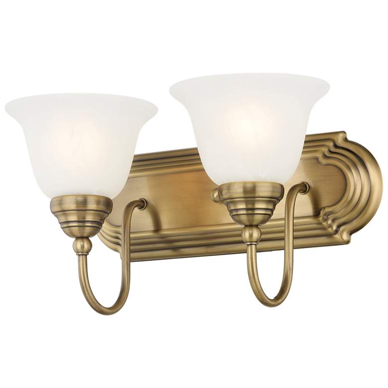 Image 1 Belmont 2-Light 8.5-in Antique Brass Bell Vanity Light