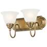 Belmont 2-Light 8.5-in Antique Brass Bell Vanity Light