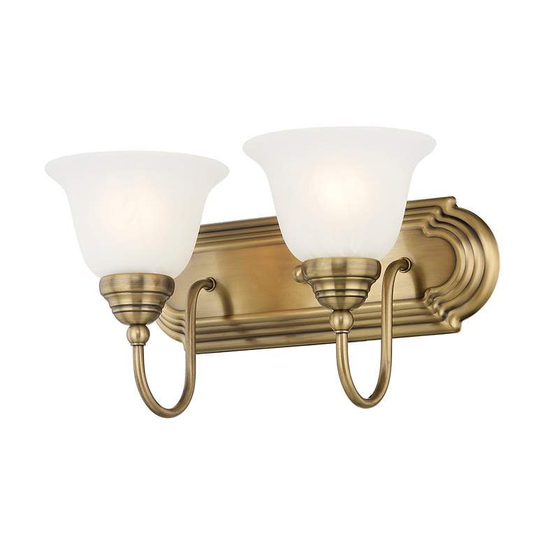 Image 3 Belmont 2-Light 8.5-in Antique Brass Bell Vanity Light more views