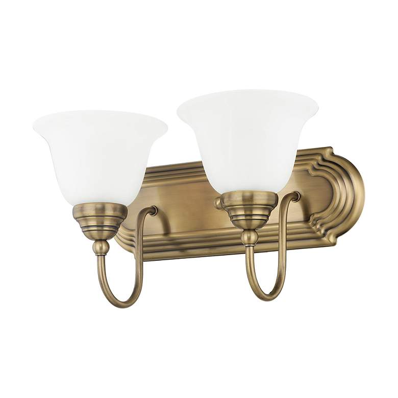 Image 4 Belmont 2-Light 8.5-in Antique Brass Bell Vanity Light more views
