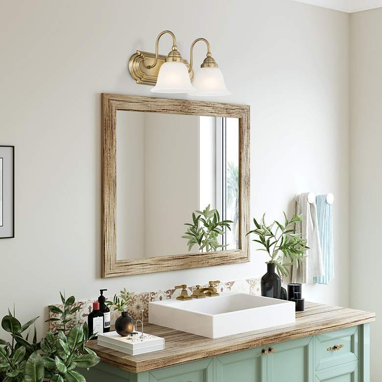 Image 7 Belmont 2-Light 8.5-in Antique Brass Bell Vanity Light more views