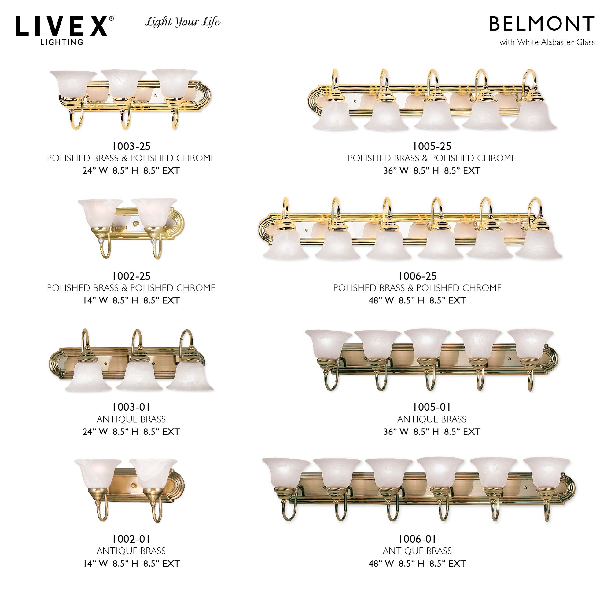 Belmont 2-Light 8.5-in Antique Brass Bell Vanity Light