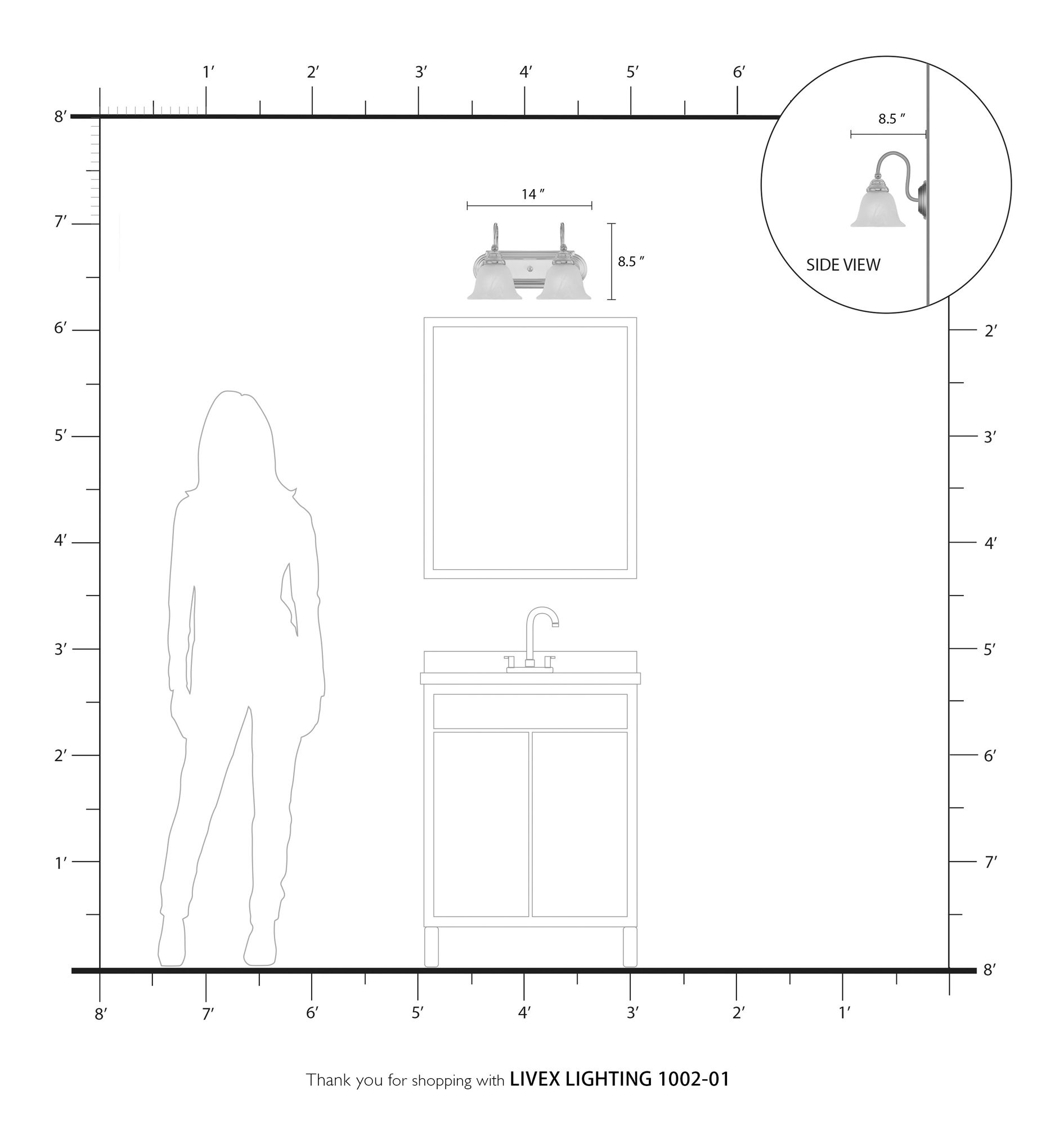 Belmont 2-Light 8.5-in Antique Brass Bell Vanity Light