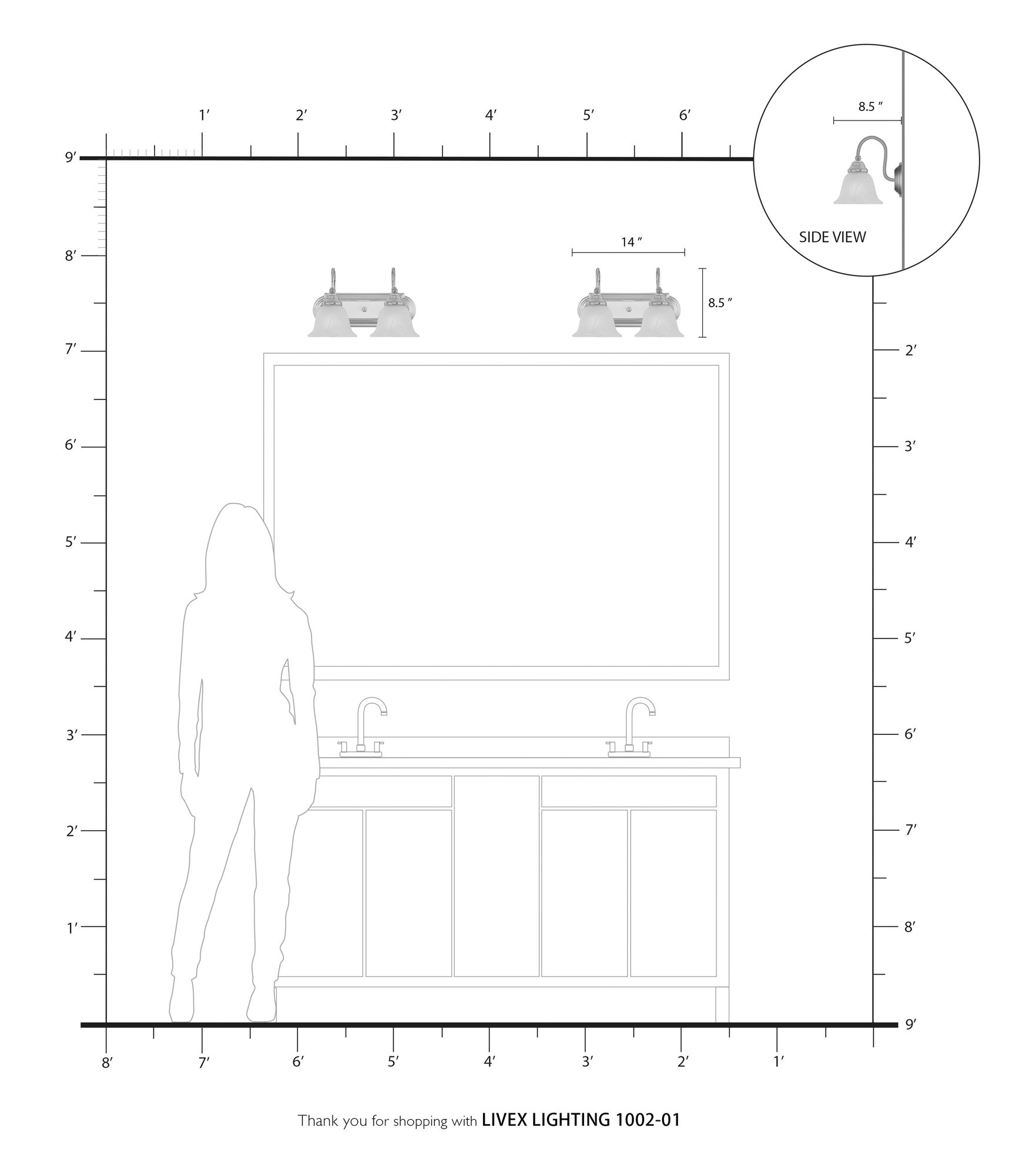 Belmont 2-Light 8.5-in Antique Brass Bell Vanity Light