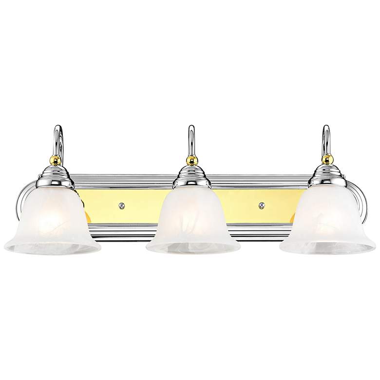 Image 5 Belmont 24"W Polished Chrome and Brass 3-Light Bath Light more views