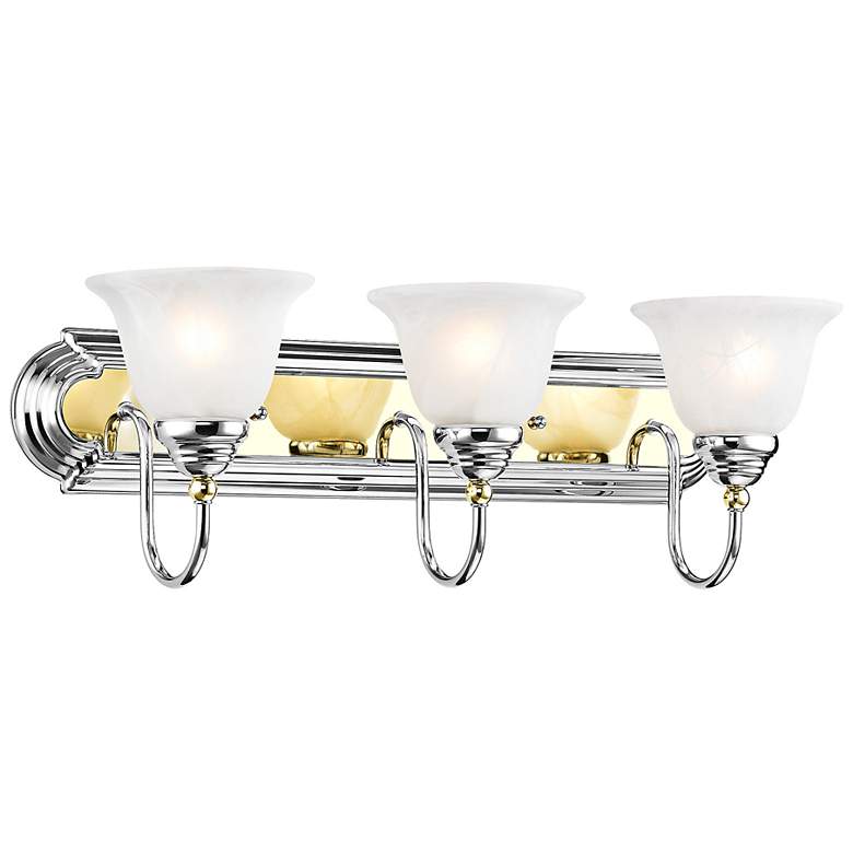Image 6 Belmont 24"W Polished Chrome and Brass 3-Light Bath Light more views