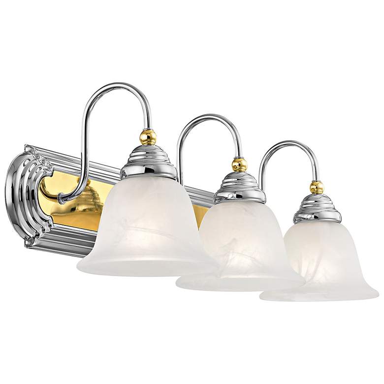 Image 7 Belmont 24"W Polished Chrome and Brass 3-Light Bath Light more views