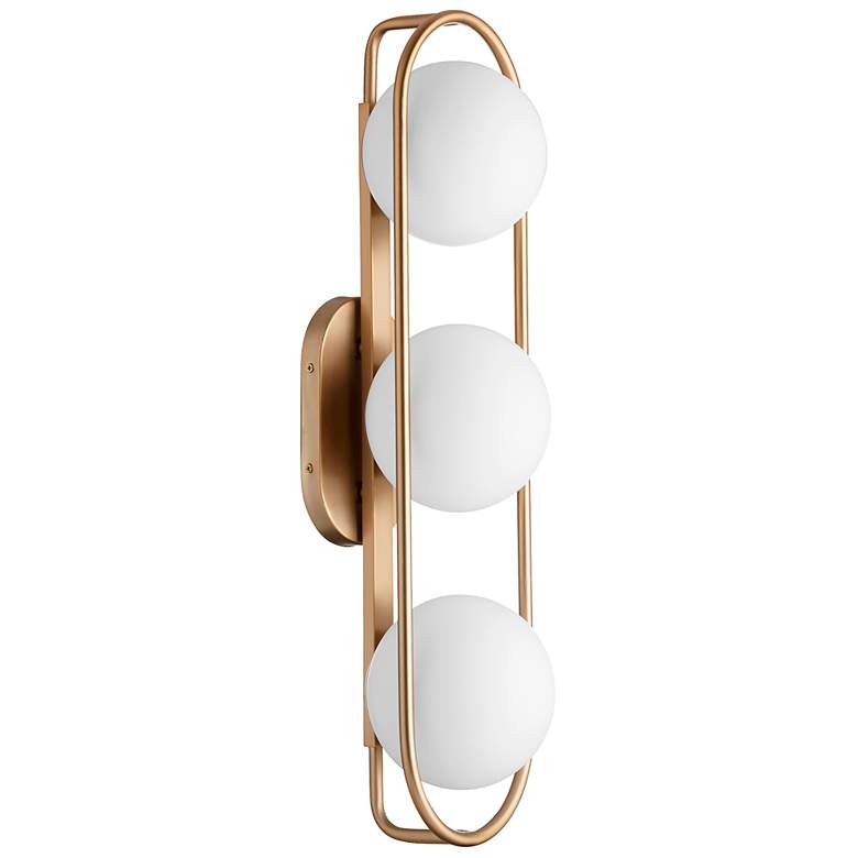 Image 3 Belmont 26" Wide Aged Brass 3-Light Vanity Bath Light more views