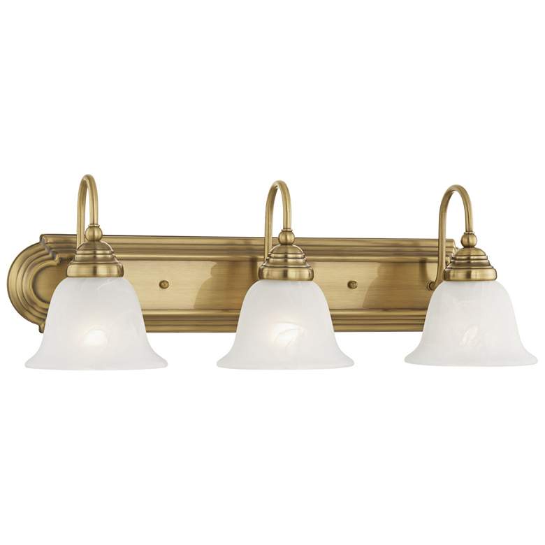 Image 1 Belmont 3-Light 8.5-in Antique Brass Bell Vanity Light