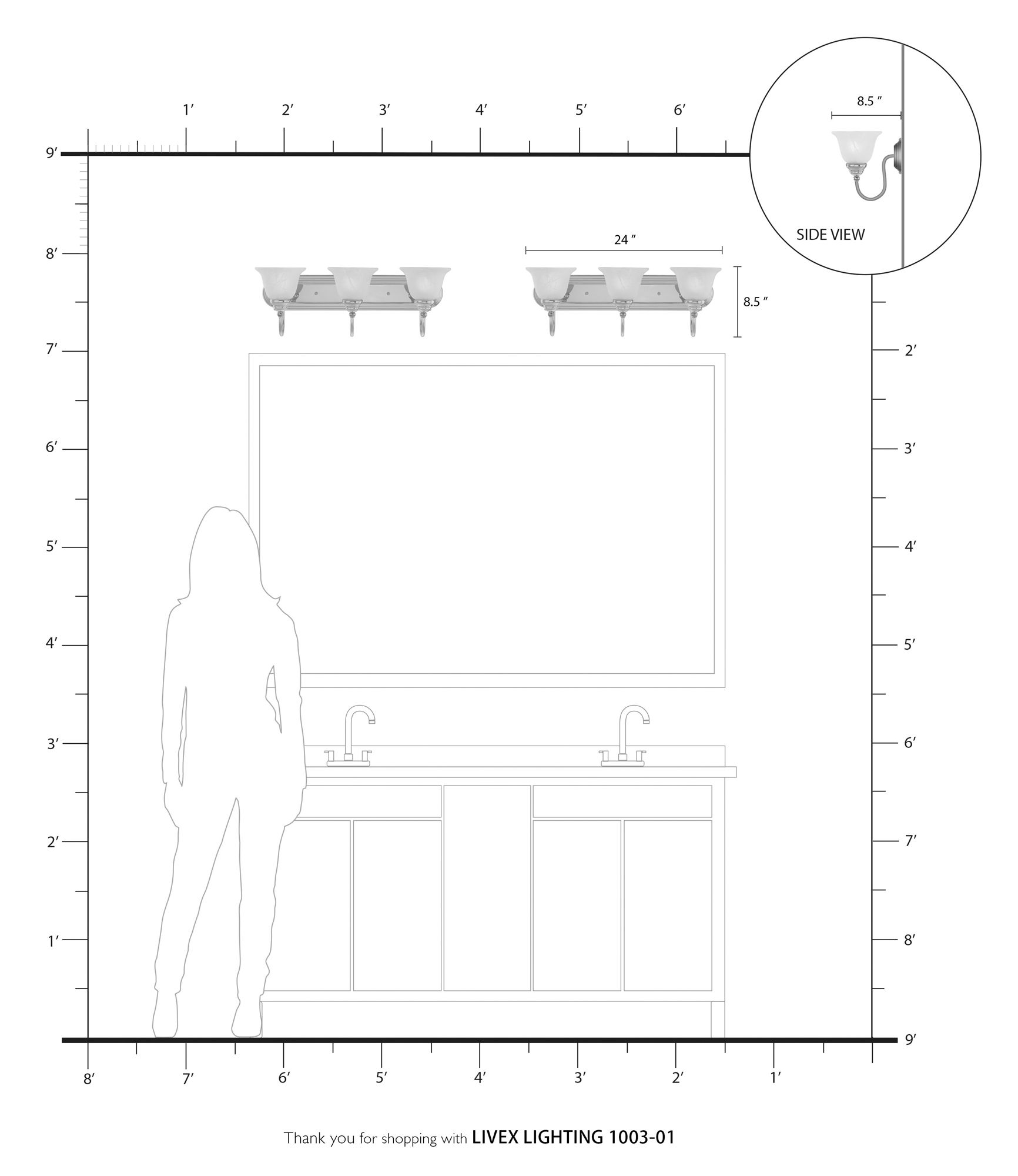 Belmont 3-Light 8.5-in Antique Brass Bell Vanity Light