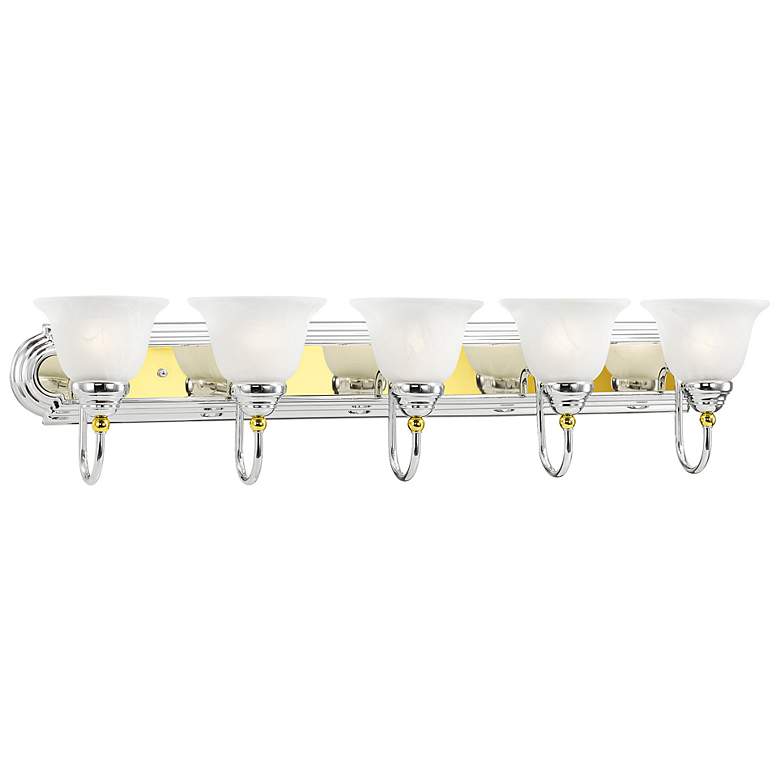 Image 5 Belmont 36" Wide Polished Brass 5-Light Bath Light more views