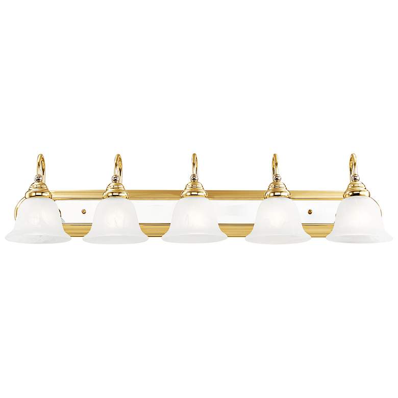 Image 7 Belmont 36" Wide Polished Brass 5-Light Bath Light more views