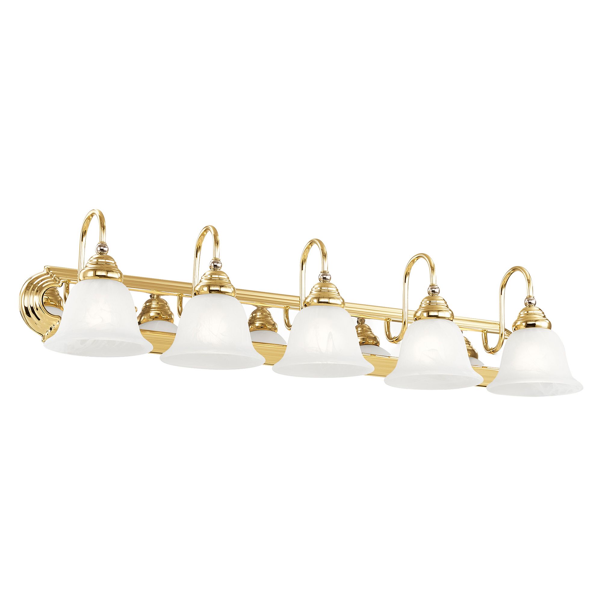 Belmont 36" Wide Polished Brass 5-Light Bath Light in scene