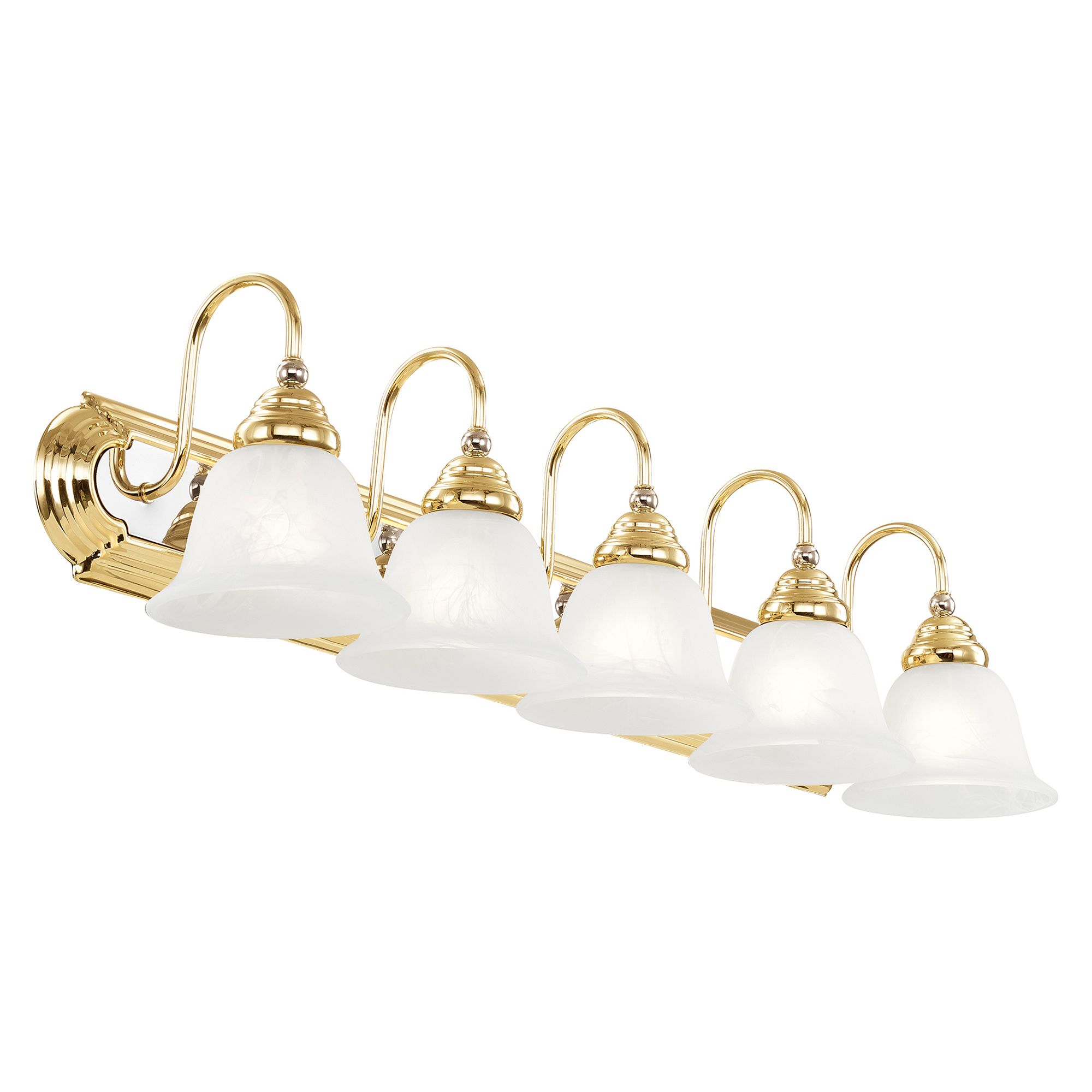 Belmont 36" Wide Polished Brass 5-Light Bath Light in scene