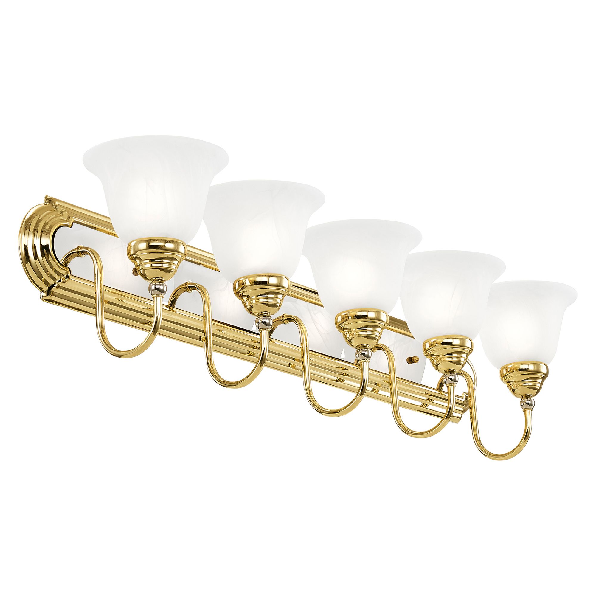 Belmont 36" Wide Polished Brass 5-Light Bath Light in scene