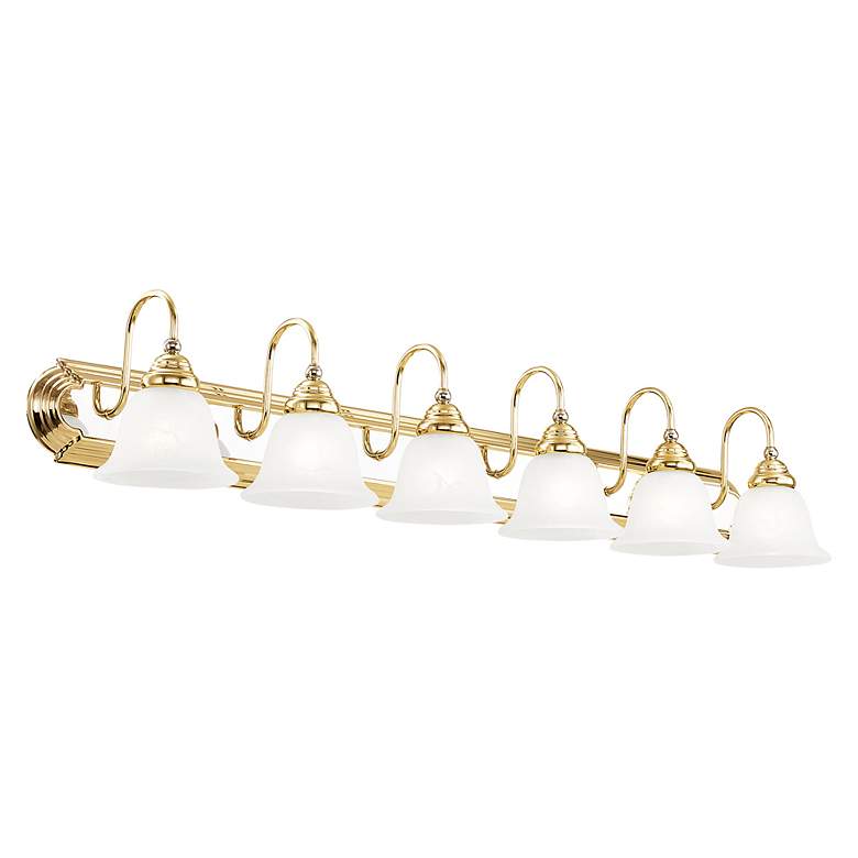 Image 5 Belmont 48"W Polished Brass and Chrome 6-Light Bath Light more views