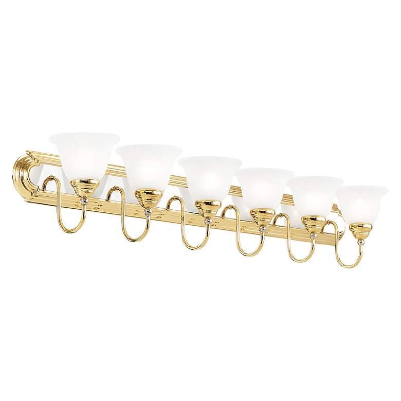 Image 6 Belmont 48"W Polished Brass and Chrome 6-Light Bath Light more views