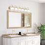 7_Belmont 48"W Polished Brass and Chrome 6-Light Bath Light more views