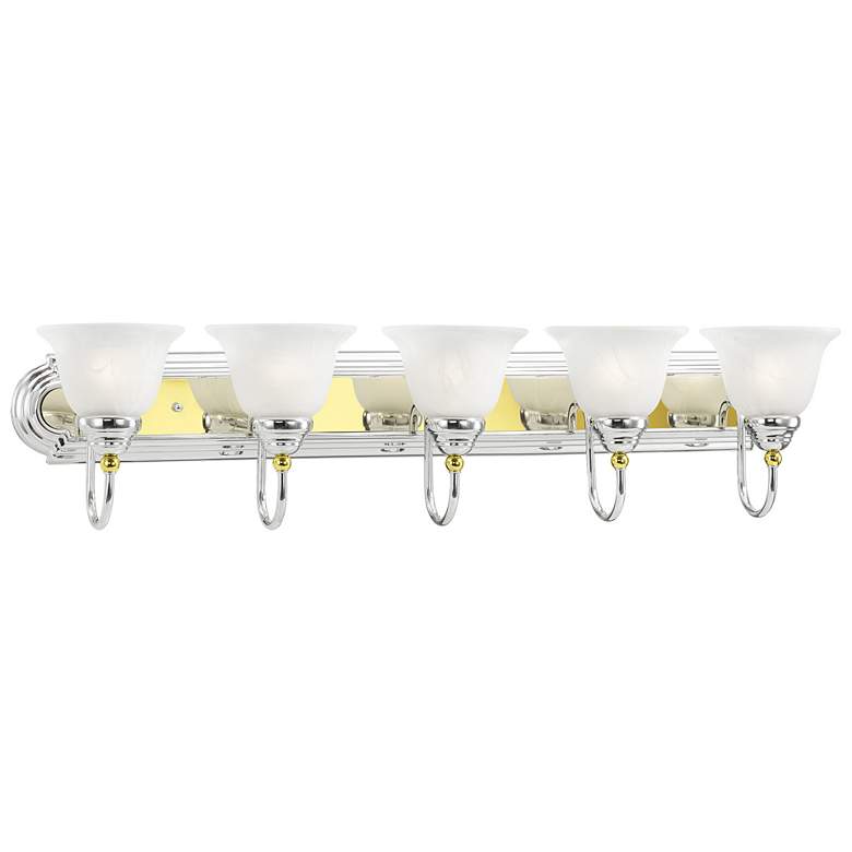 Image 1 Belmont 5-Light 8.5-in Chrome/Polished Brass Bell Vanity Light
