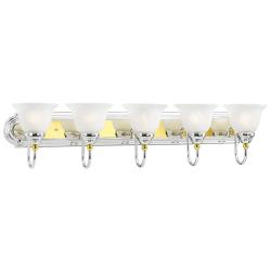 Belmont 5-Light 8.5-in Chrome/Polished Brass Bell Vanity Light