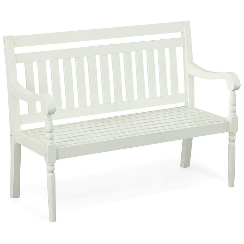 Image 1 Belmont White Outdoor Wooden Bench