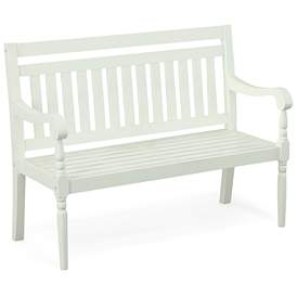 Image1 of Belmont White Outdoor Wooden Bench