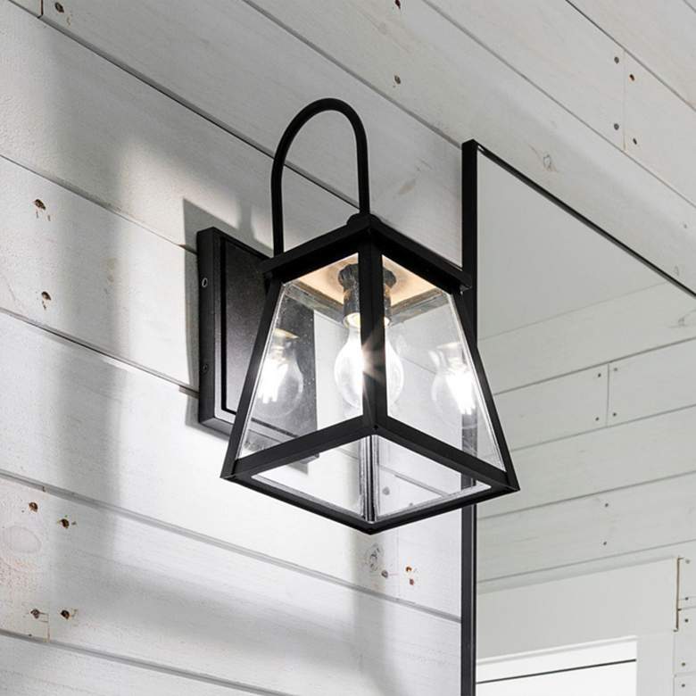 Image 2 Belmore 14 1/2" High Black Downbridge Outdoor Wall Light