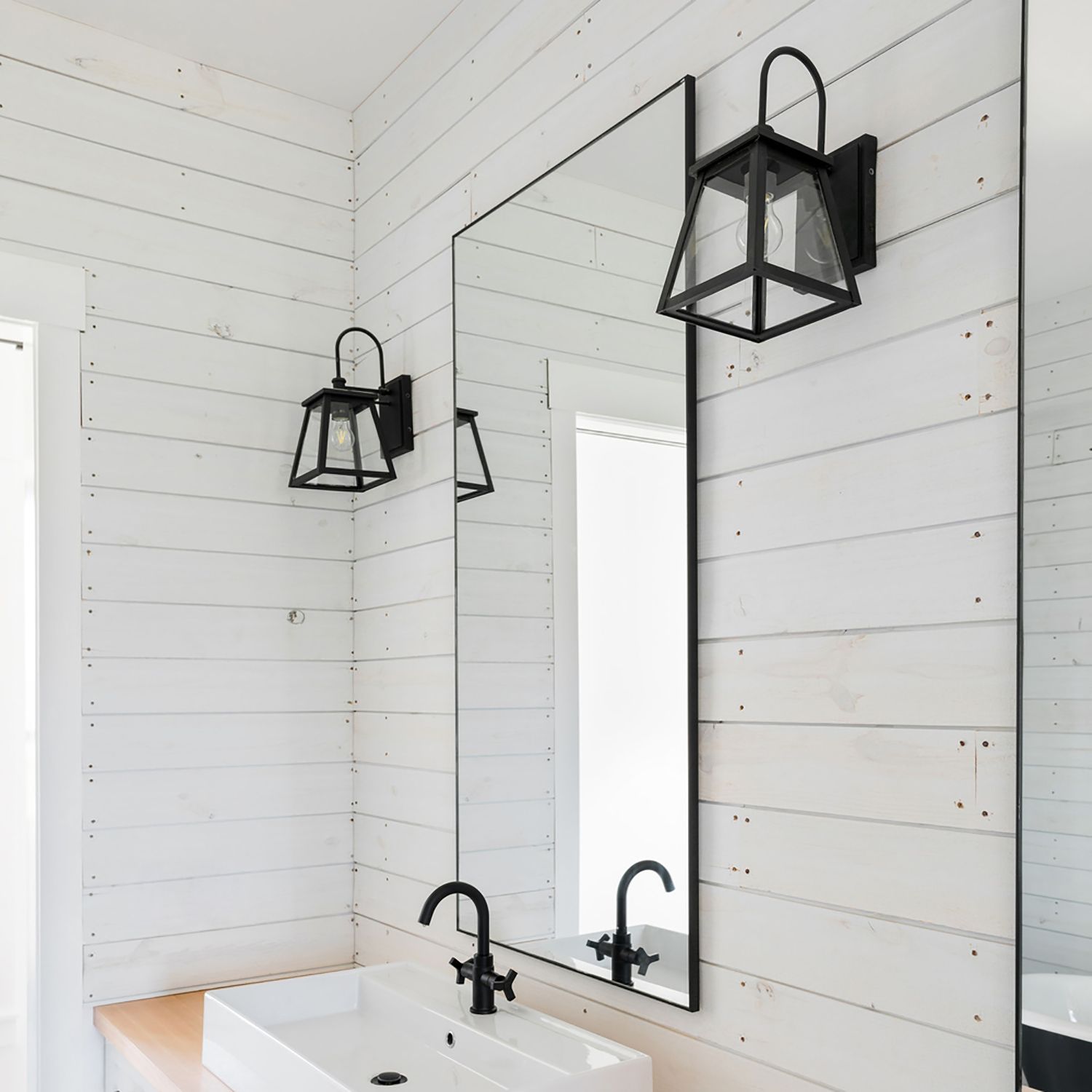 Belmore 14 1/2" High Black Downbridge Outdoor Wall Light in scene