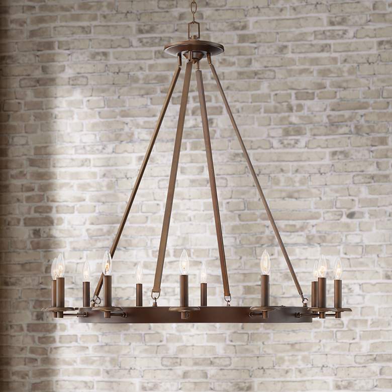 Image 1 Belmore 40" Wide Oil-Rubbed Bronze 12-Light Chandelier