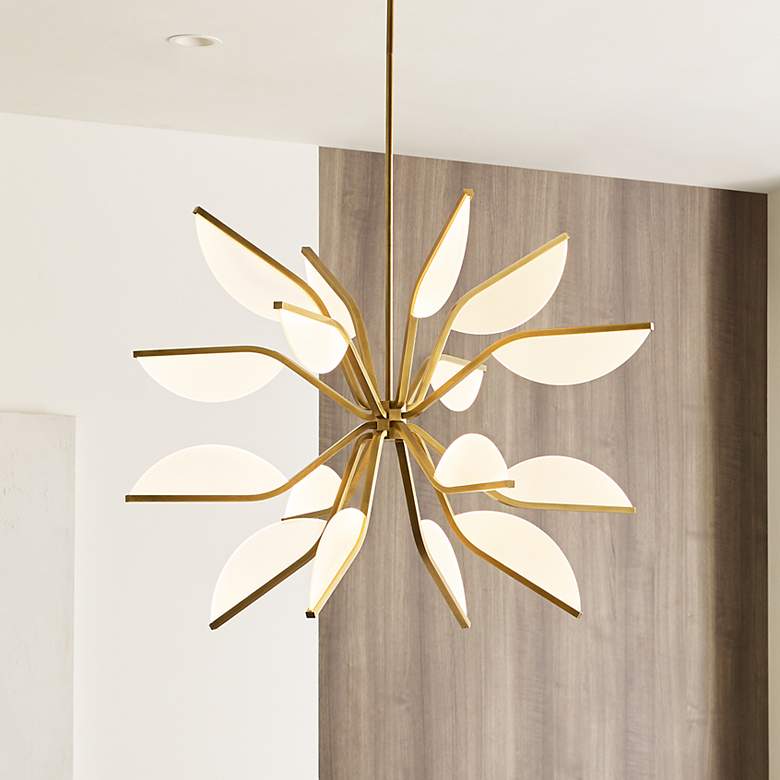 Belterra 38 1/4" Wide Natural Brass LED Chandelier - #4788D | Lamps Plus