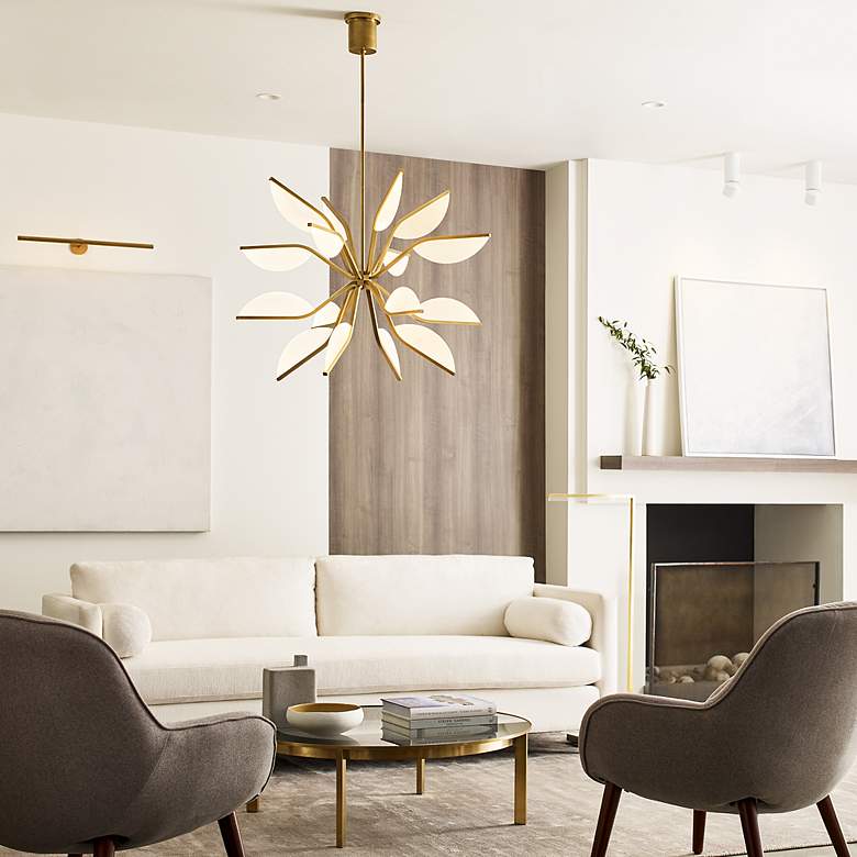 Belterra 38 1/4" Wide Natural Brass LED Chandelier - #4788D | Lamps Plus