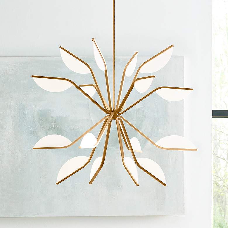 Image 1 Belterra 46 1/4" Wide Natural Brass LED Chandelier