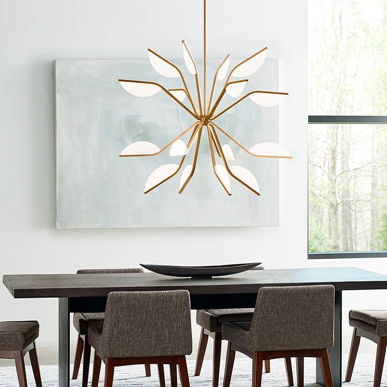 Image 3 Belterra 46 1/4" Wide Natural Brass LED Chandelier more views