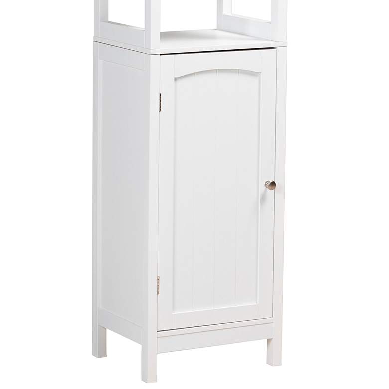 Image 4 Beltran 15 3/4 inchW White Wood 3-Shelf Bathroom Storage Cabinet more views