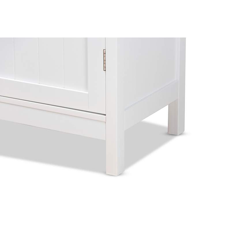 Image 5 Beltran 15 3/4 inchW White Wood 3-Shelf Bathroom Storage Cabinet more views