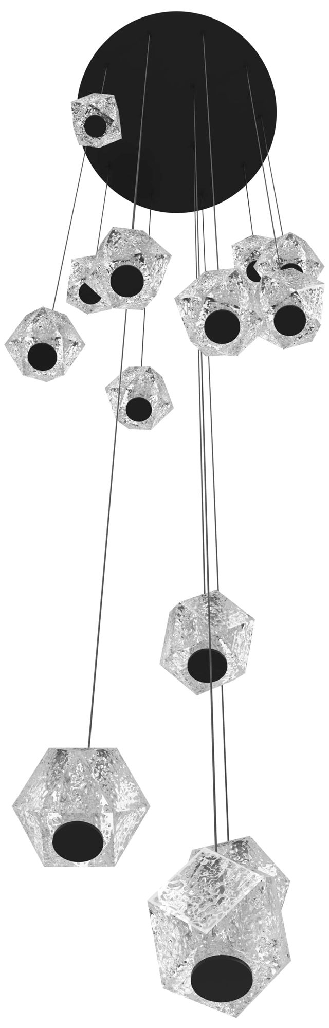 Image 2 Beluga 13-Light 22"W LED Chandelier in Black/Textured Acrylic more views
