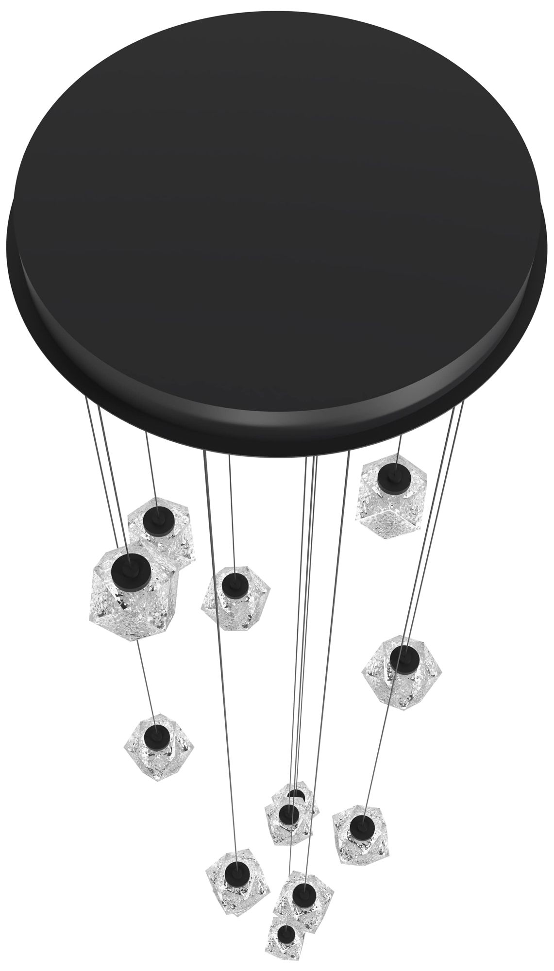 Image 3 Beluga 13-Light 22"W LED Chandelier in Black/Textured Acrylic more views
