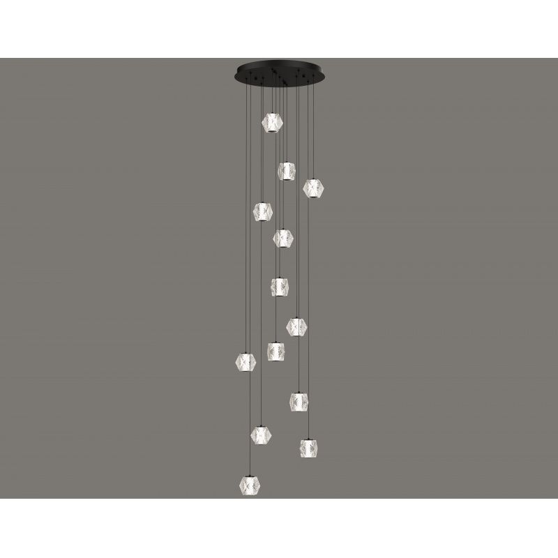 Image 4 Beluga 13-Light 22"W LED Chandelier in Black/Textured Acrylic more views