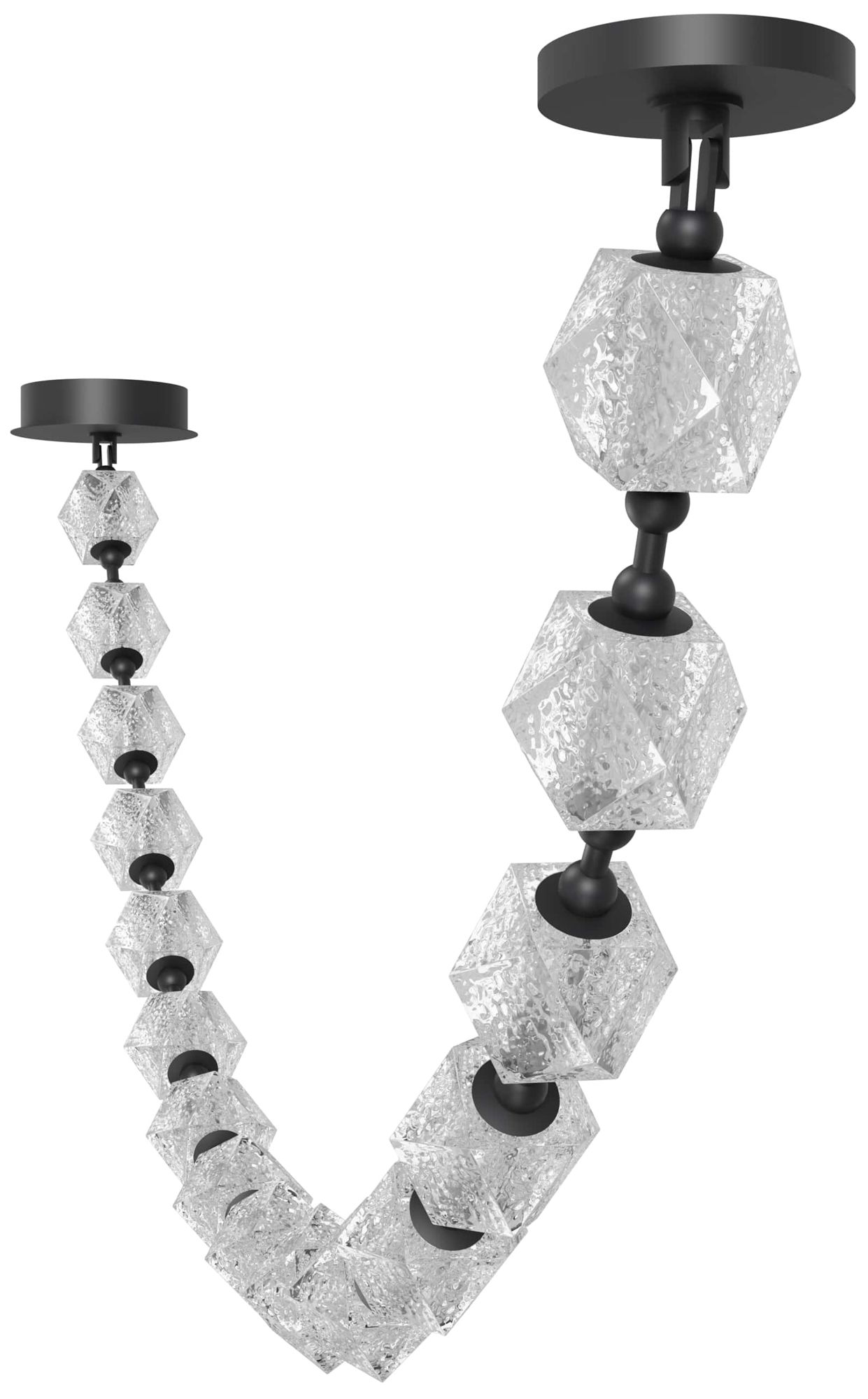 Image 2 Beluga 16-Light 112"L LED Pendant in Black/Textured Acrylic more views